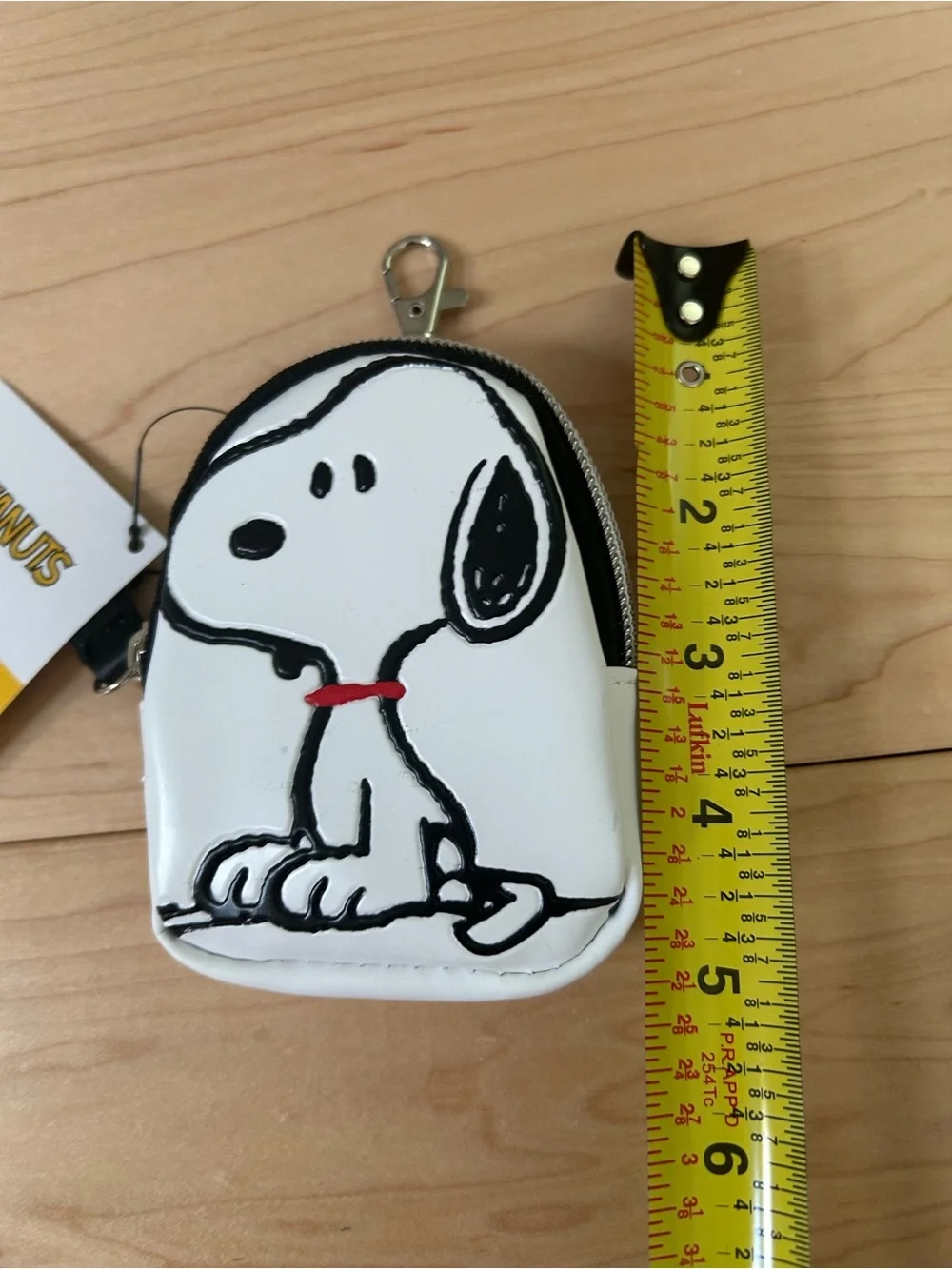 NWT New Snoopy zippered lobster clip pouch wallet coin purse